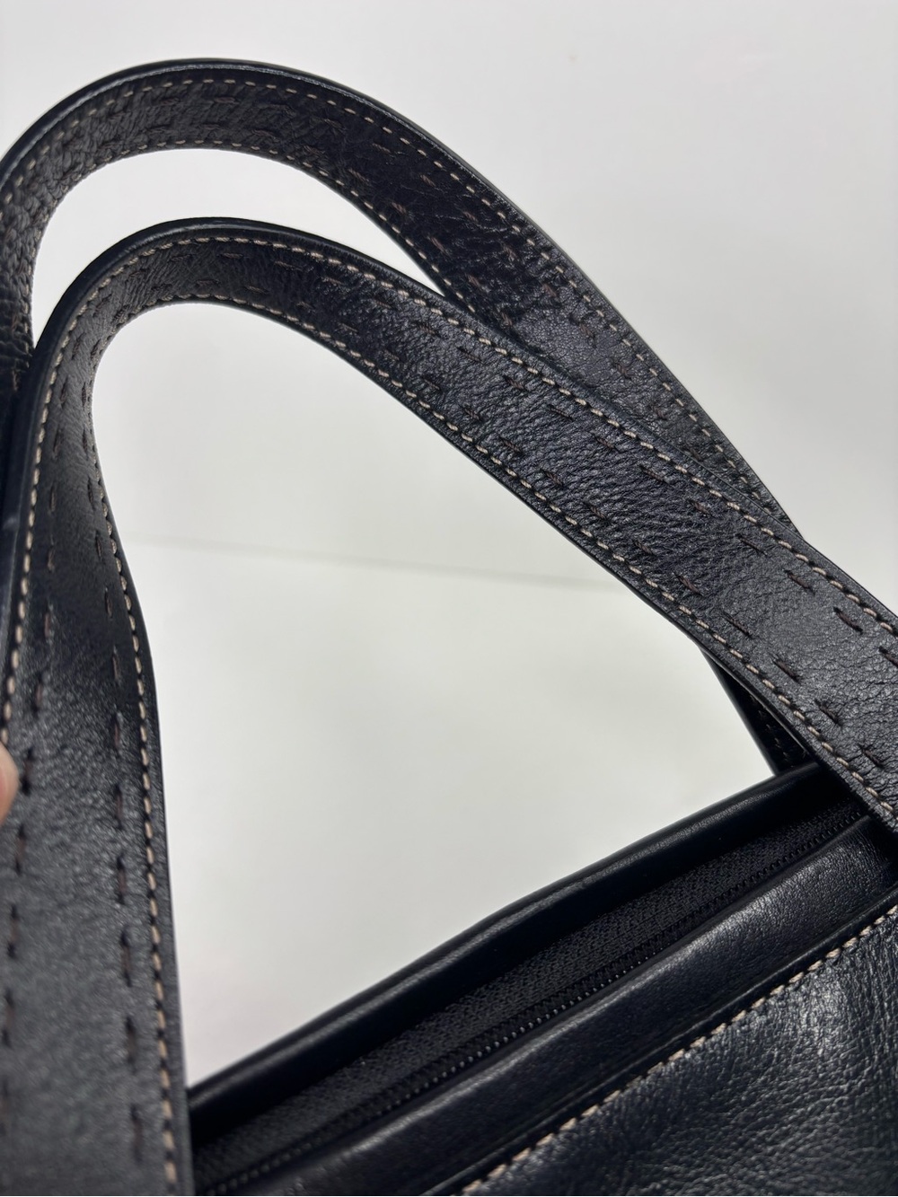 FOSSIL Classic Black Pebbled Leather Top-Handle Sedona Satchel ZB9095 - Picture 11 of 13